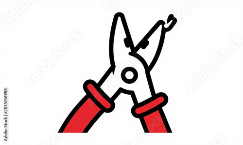 dramatic shot captures wire cutters severing red electric cable sparks flying vividly dark background harsh
