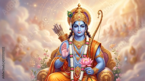 Lord rama hindu god ram navami hinduism india divine deity religious worship