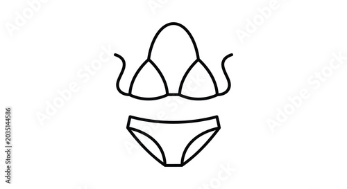 Cuadro en lienzo bikini line drawing on a white background