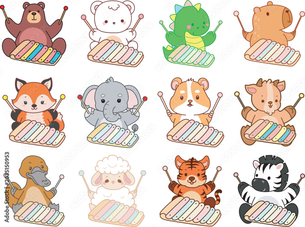 Fototapeta premium Seamless design for background of random animals 