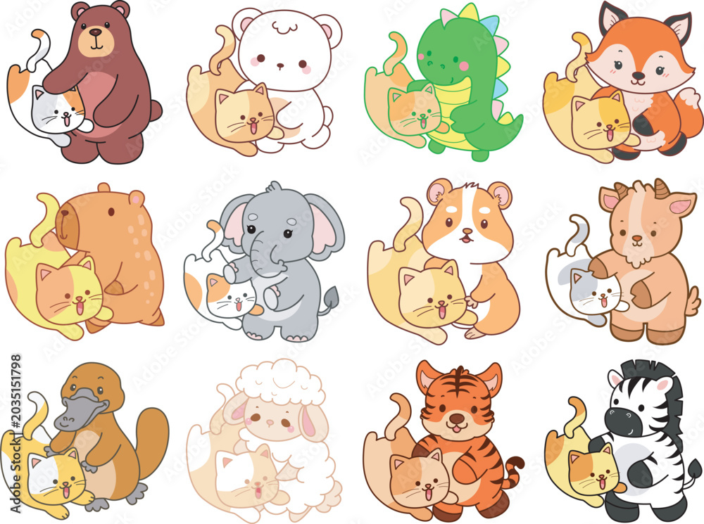 Obraz premium Seamless design for background of random animals 