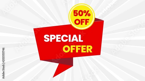 50 Percent Off Sale Promotion Animation Motion Graphic