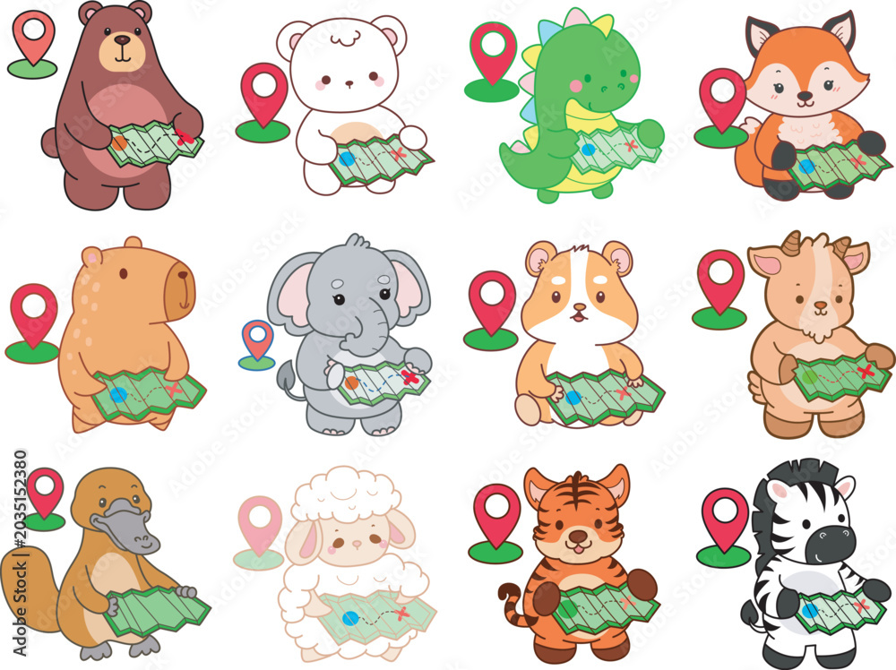 Fototapeta premium Seamless design for background of random animals 