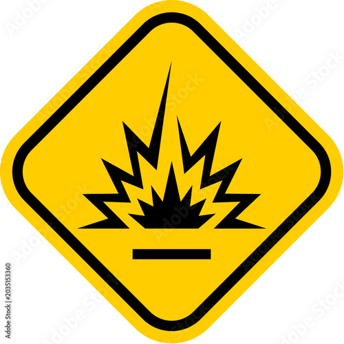 Explosive Material Warning Sign Icon Blast Hazard Vector