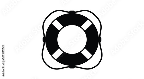 Foto life preserver ring silhouette on a white background