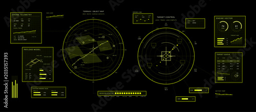 Foto Drone Telemetry HUD with Target Control Interface