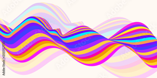 Abstract colorful wavy striped background, futuristic lines. Vector illustration