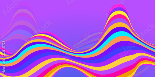 Abstract colorful wavy striped background, futuristic lines. Vector illustration