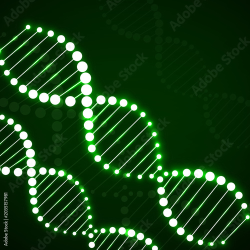 DNA spiral, glowing human genetic symbol