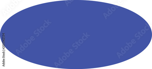 A bright blue oval shape on a white background with a simple design