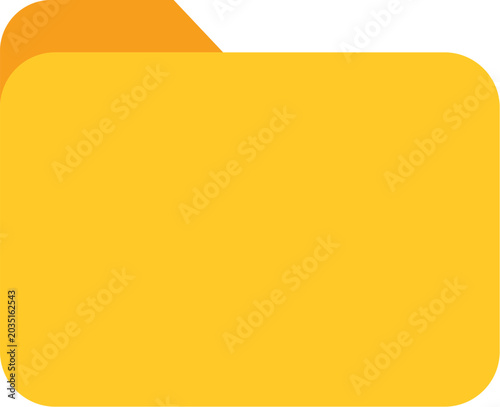Yellow folder icon with tab isolated on white background