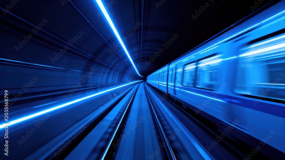 Fototapeta premium High speed train in tunnel