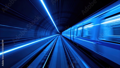 High speed train in tunnel