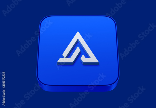 Modern Blue 3D App Icon Mockup