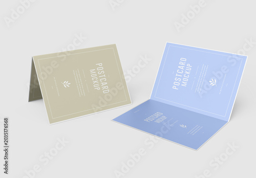 Folded Postcard Mockup Set