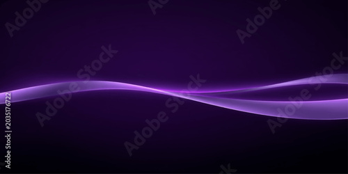 Fotografija A smooth, ethereal wave of glowing purple light flows gracefully across a dark, deep violet background, creating a sense of mystery and elegance