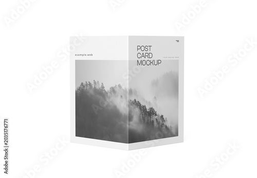 Minimal Folded Postcard Mockup Template