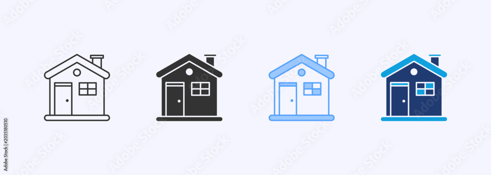 Fototapeta premium House Icon Set Multiple Style Collection Illustration