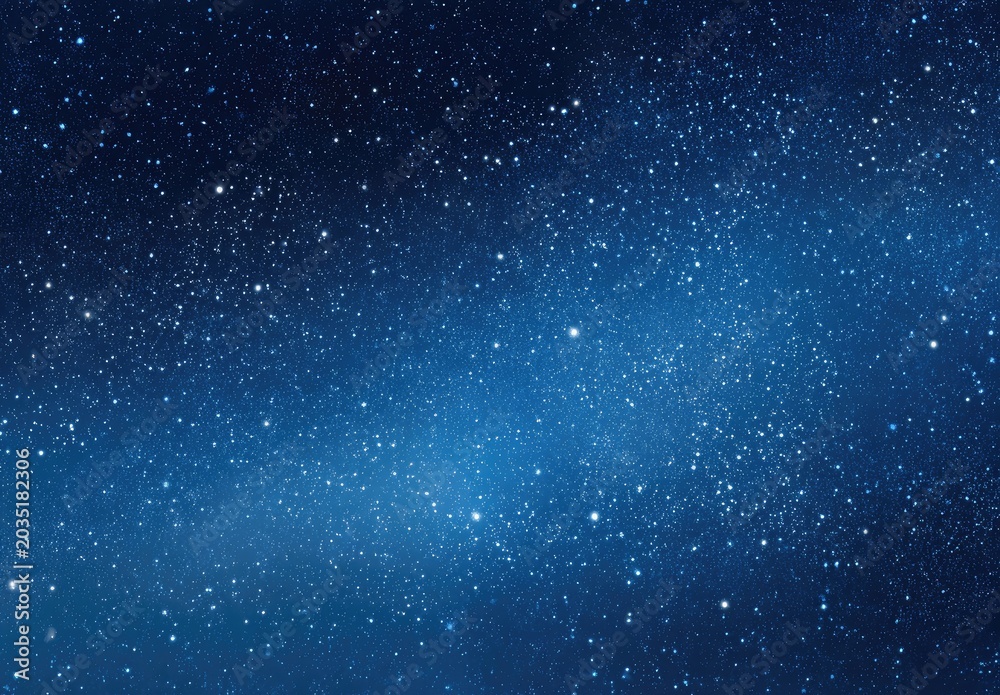 Fototapeta premium Deep blue cosmic expanse filled with countless shimmering stars and celestial dust