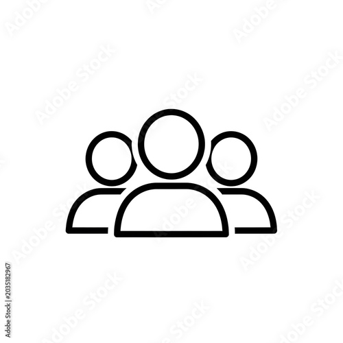 Simple line art people icons.