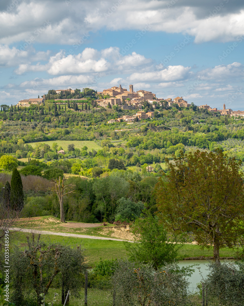 Fototapeta premium Panoramic view of the medieval village of Montepulciano, Tuscany, Italy