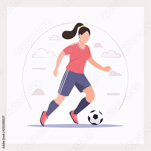 Woman playing soccer
