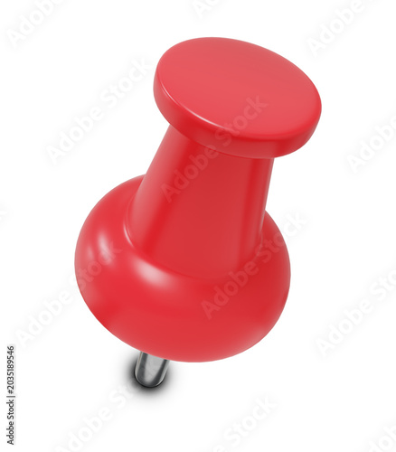 Obraz na płótnie Red Push Pin 3D Render Isolated