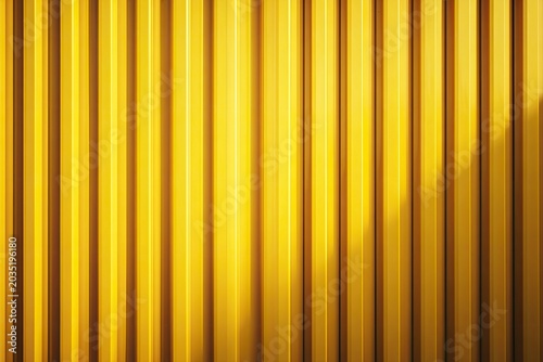 Bright yellow corrugated metal surface with vertical grooves and subtle shadows