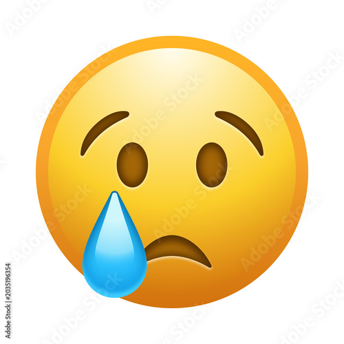 Foto Crying face emoji illustration, isolated on transparent background