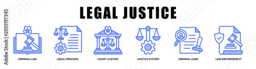 Quadro su tela blue - Legal Justice web banner icon vector illustration concept