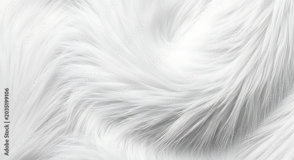 Obraz premium Soft white fur texture background closeup.