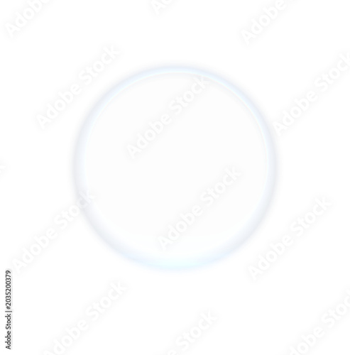 Blue electric circle frame with plasma glow and spark particles, transparent background