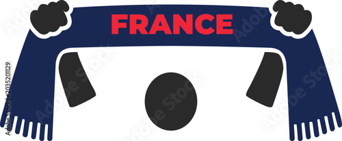 Foto France football fan scarf illustration