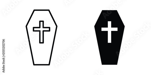 Foto Coffin icon set illustration. icon designs