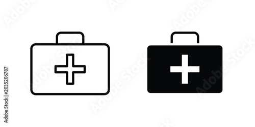 Medical aid kit icon set illustration. icon designs