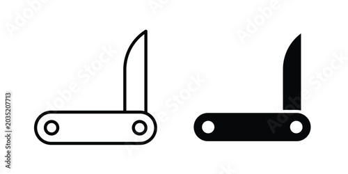 Foto Pocket knife icon set illustration. icon designs