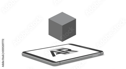 Augmented reality on a smartphone screen.
