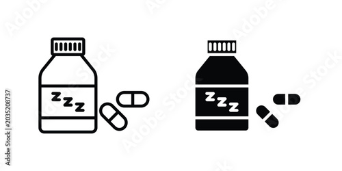 Foto Sleeping pills icon set illustration. icon designs