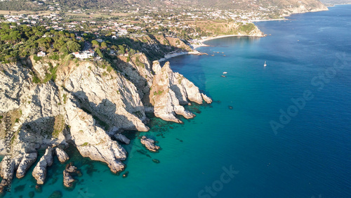 Tableau sur toile Breathtaking summer aerial panorama of Calabria's Capo Vaticano coastline, showc