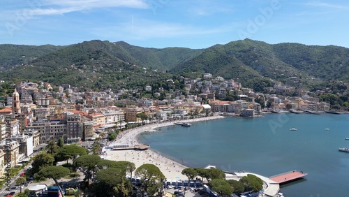Bild auf Leinwand Italy, Genoa - Rapallo is a city on the eastern Liguria Riviera with a bay and a