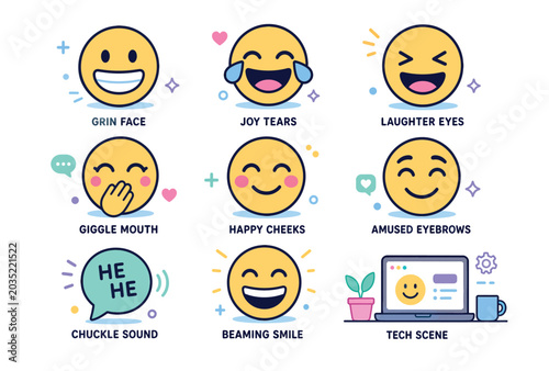 Schilderij op canvas Emoji Smile Happy Faces.