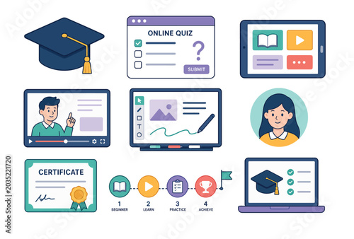 Online Learning Education Concept.