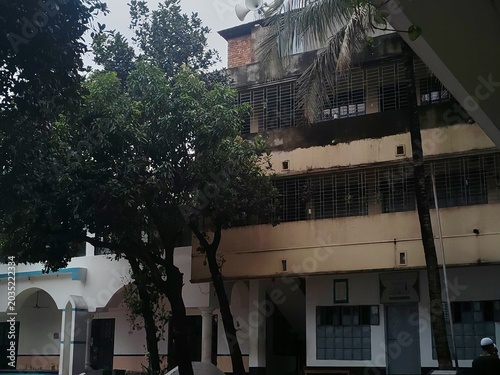Photos old house in the village. Islamic madrasa building.
