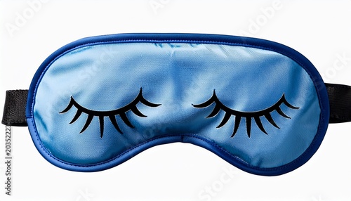 Blue Sleep Mask With Closed Eyes Eye Mask Blue Fabric Isolated On A Transparent Background