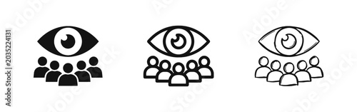 Obraz na płótnie Surveillance and Audience Monitoring Vision Icon Set