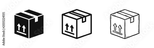 Canvastavla Shipping Package Box and Logistics Delivery Icon Set