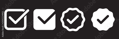 Fotografie Verified badge icon tick symbol vector approved check mark icon