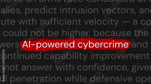 When AI becomes a weapon — AI-powered cybercrime highlighted in documentary paragraph animation for cybersecurity and tech news