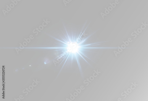 glowing flare burst with sparkling light rays and bright luminous star effect for digital artwork