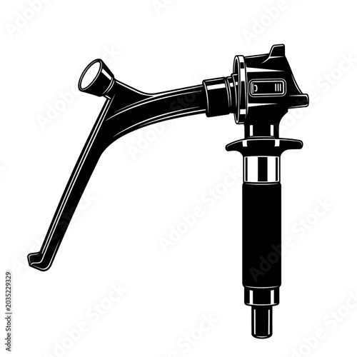Quadro em tela Black and white illustration of a medical otoscope for examining the ear canal